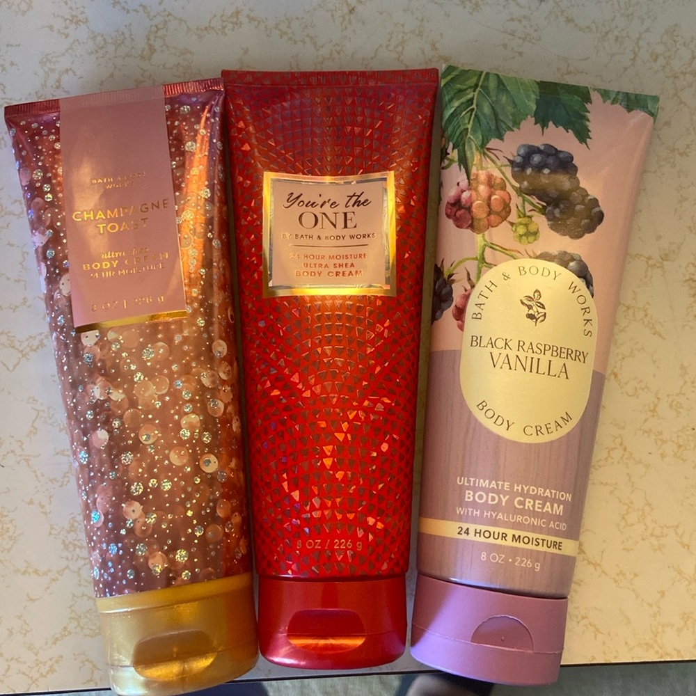 Bath and body lotion bundle.